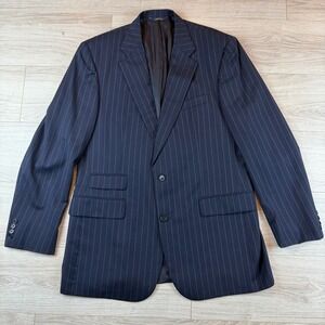 Brooks Brothers Mens 43 Long Navy Pinstripe‎ Wool Suit Jacket Blazer